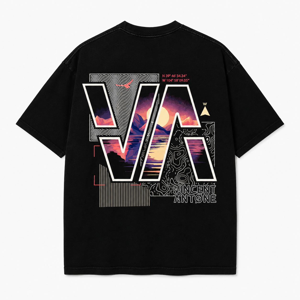 Vincent Antone 'Coordinates' 2026 Black Tshirt